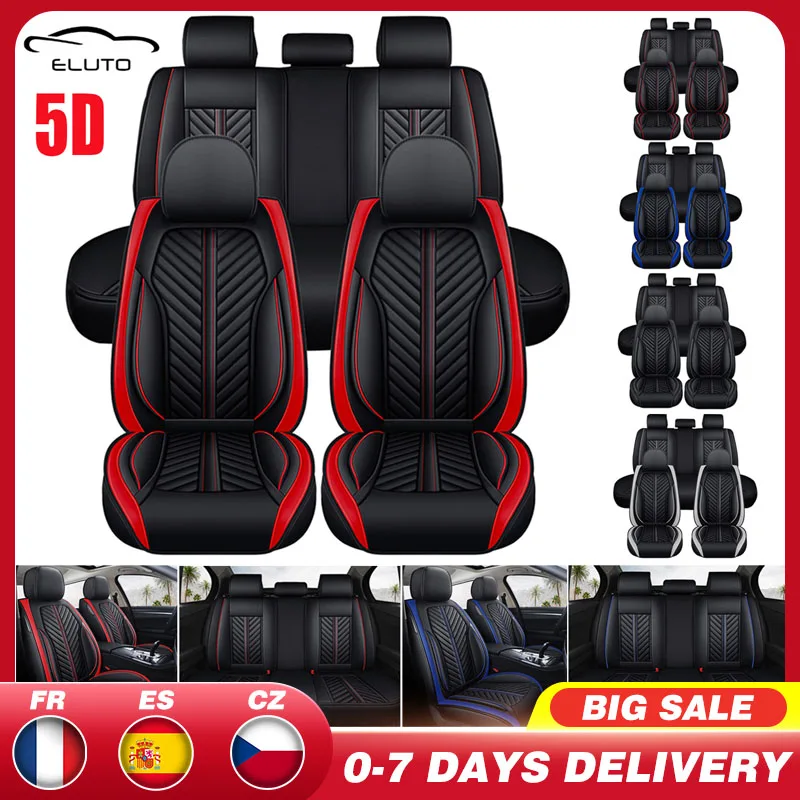 11PCS 5 Seats Leather Car Seat Covers Universal Auto SUV Trucks Van Seats Cover 5D Automobile Seat Cushion Cover For BMW/Golf