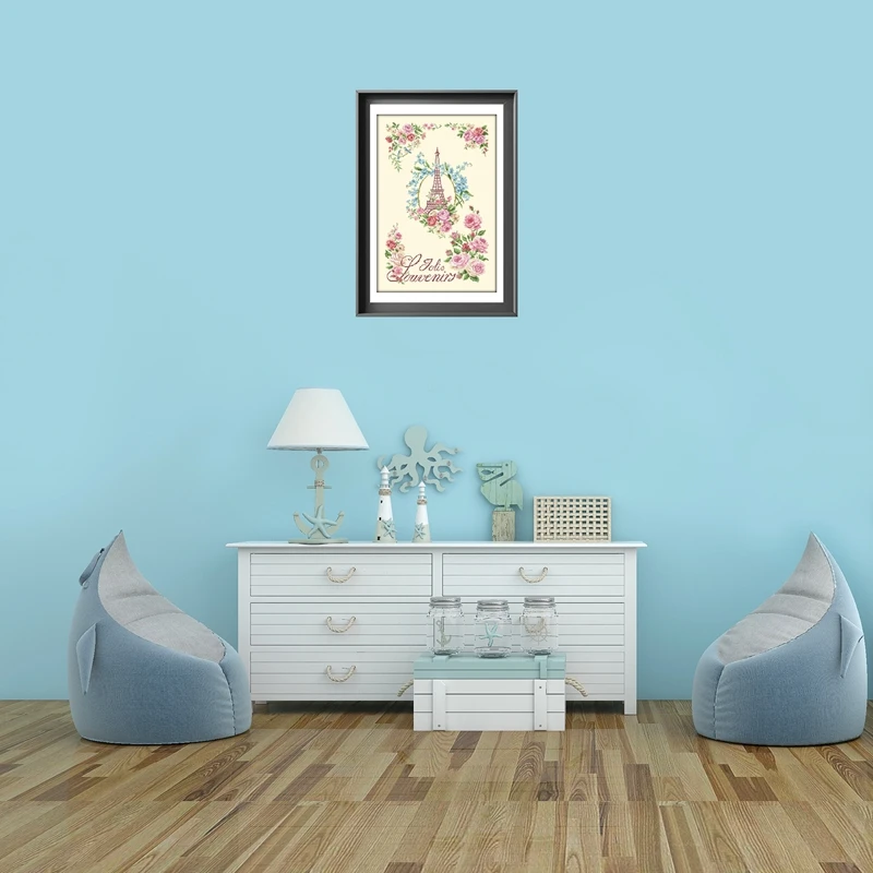 

Набор для вышивки крестом «Роза и башня», цветы, дизайн, хлопковая шелковая нить, 18 карат, 14 карат, 11 карат, светло-желтый холст, вышивка, рукоделие своими руками