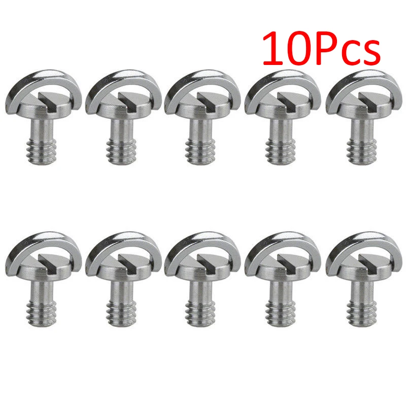 10pcs 1/4 Camera Screw For Quick Release Plate 1/4 Inch Folding D-Ring Screw Adapter For Tripod Monopod Quick Release Plate