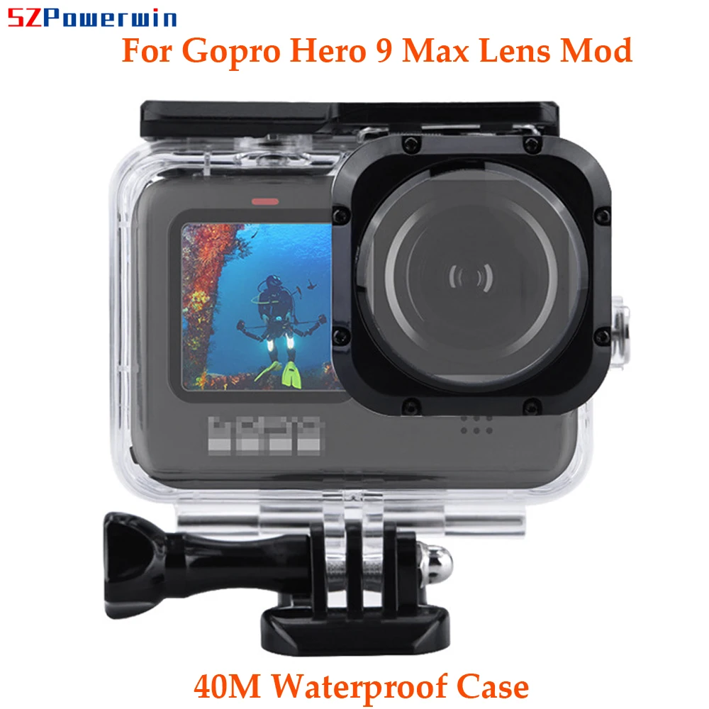 

SZPowerwin 40m Waterproof Diving Housing Case For Gopro Hero 10 9 Max Lens Mod Protective Shell Frame Action Camera Cover Mount