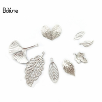 BoYuTe Metal Stainless Steel Ginkgo Maple Leaf Charms Diy Hand Made Jewelry Materials Wholesale