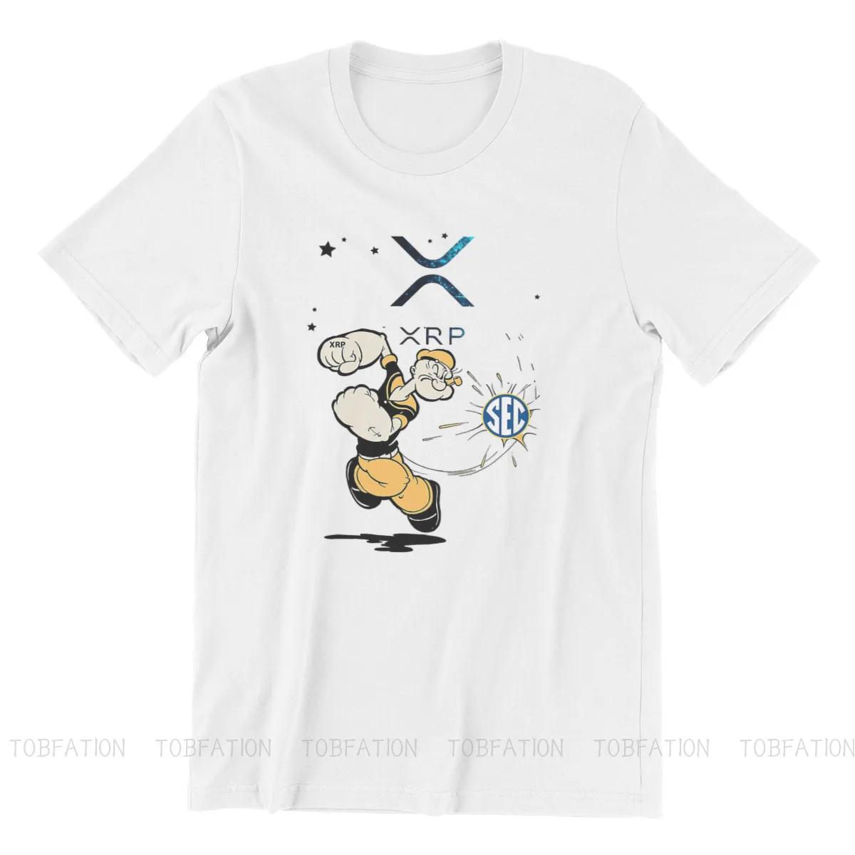 Cryptocurrency Crypto Miner XRP vs SEC Tshirt Classic Graphic Men's Blouses Tops Large Cotton Crewneck T Shirt