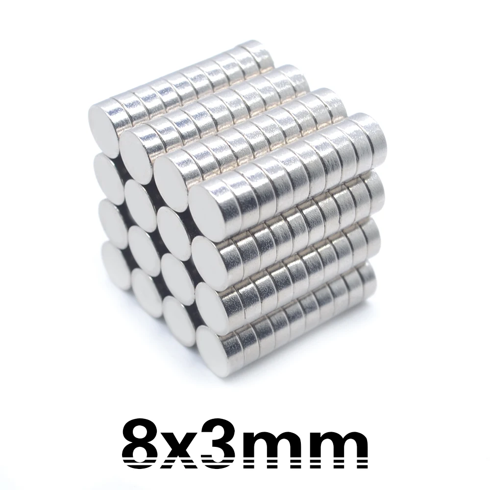 20/50/100/200/500 Pcs 8x3 Neodymium Magnet 8mm x 3mm N35 NdFeB Round Super Powerful Strong Permanent Magnetic imanes Disc