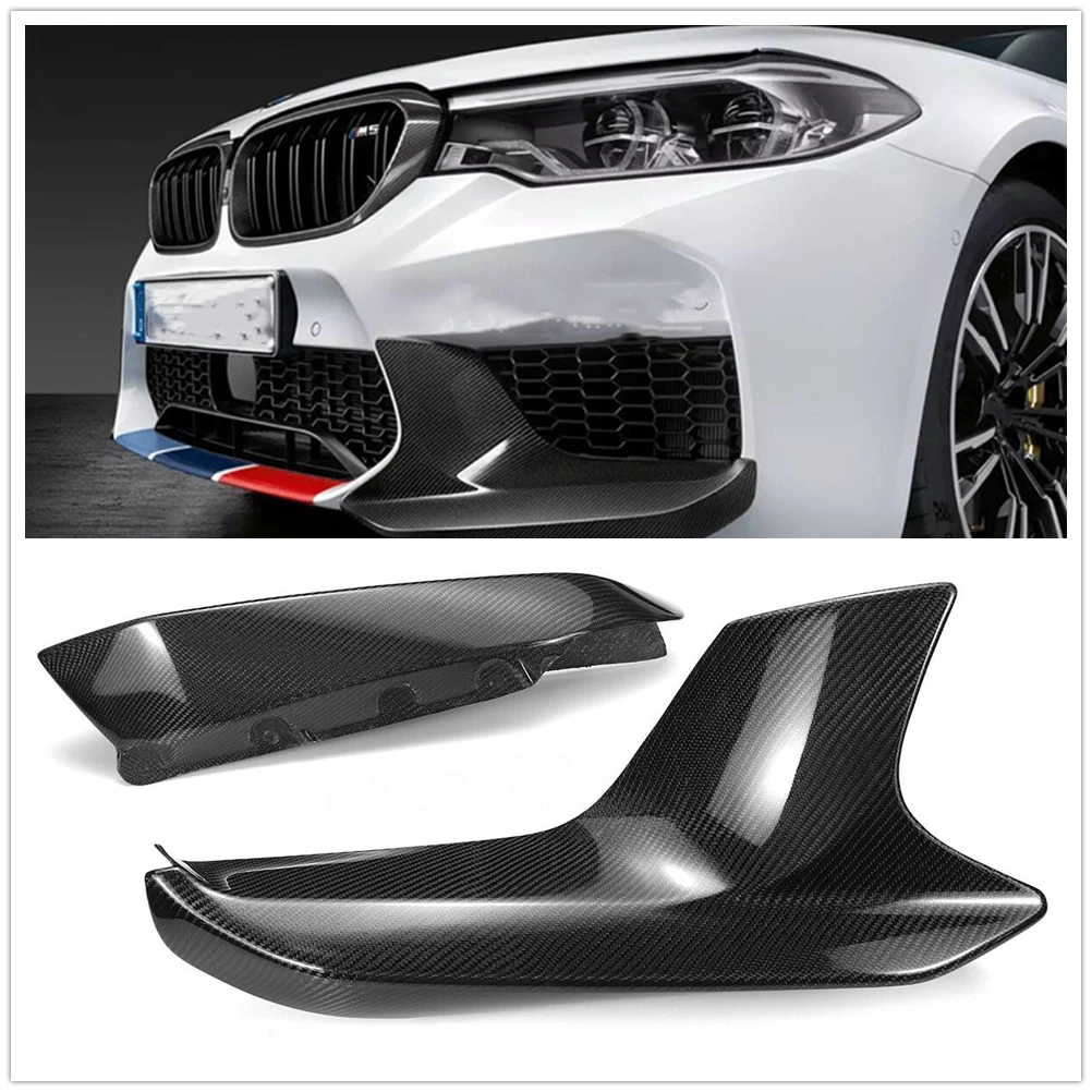 For BMW F90 M5 Only 2018-2022 Carbon Fiber Front Side Bumper Air Intake Vent Trim Spats Car Lower Spoiler Splitter Cover Lip Kit