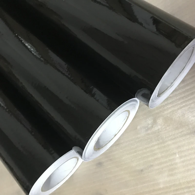 HOT Sale Shiny Glossy Black Vinyl Film With Air Bubble Free Gloss Black Car Wrap Foil Car Sticker Decal 50X150/200/300/500CM