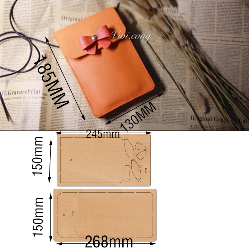 Bow knot mobile phone bag cutting knife mold Wood Mold YY31  Is Compatible with Most Manual Die Cut