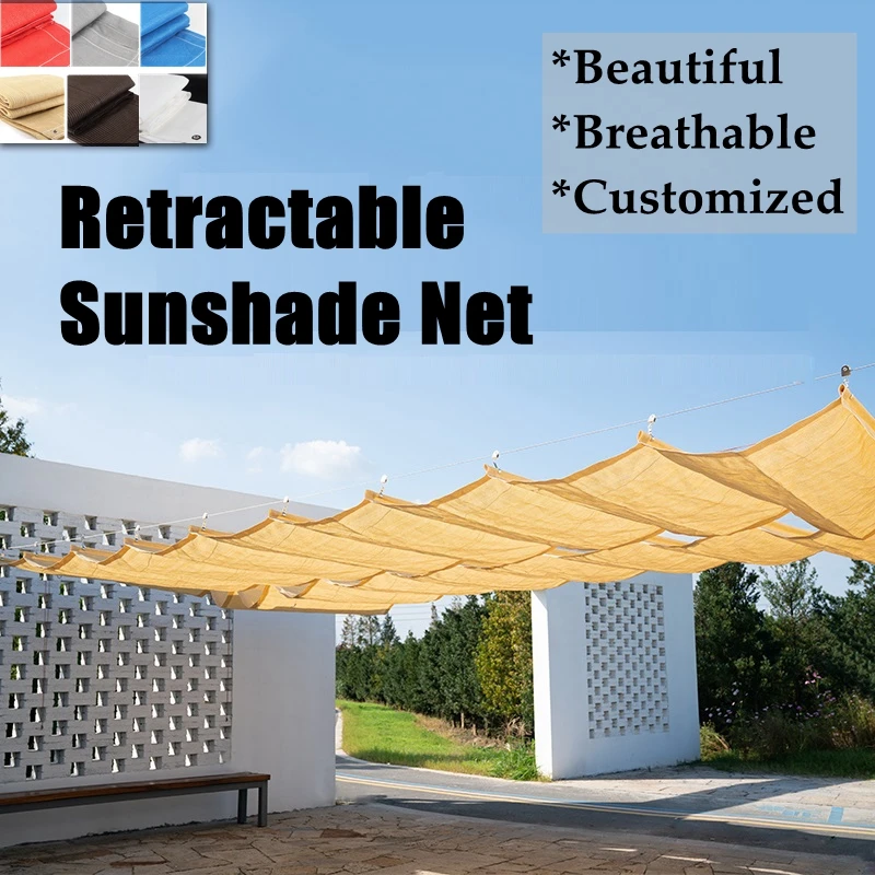 

1.2M Width New-Style Telescopic Wave Sun Shade Net Courtyard Pavilion Balcony Shand Cloth Outdoor Swimming Pool Sunshade Sails