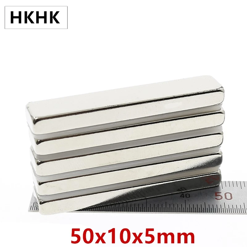 

10pcs New 50 x 10 x 5 mm Super Strong Long Block Bar Magnet 50*10*5 Rare Earth Neodymium Permanent magnet Square magnet 50x10x5