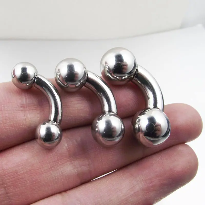 1 Piece Large 10mm Short Gauge Stainless Steel Curved Barbell Rings PA Ring Prince Albert Ring Body Piercing Jewelry