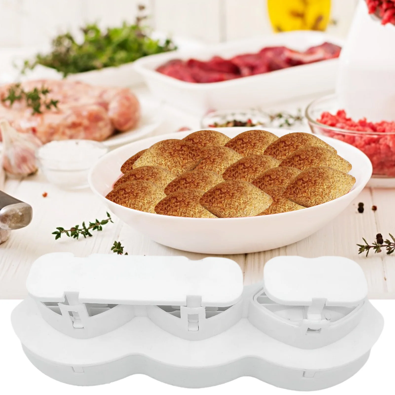 Meatball Mold Manual Kibbeh Meatloaf Maker Plastic Fried Kibbeh Mold Press Tool DIY Meat Processor For Making Kubba masterly