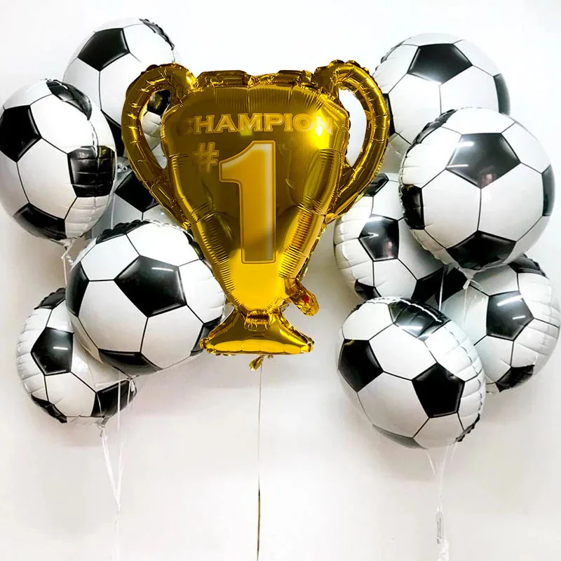 Golden Trophy 18inch Football Star Foil Balloons Boy Man Birthday Party Decor Sports Games Air Balls Globos Baby Shower Supplies