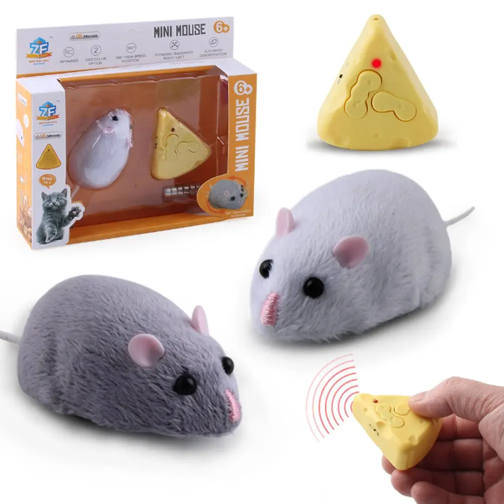 Wireless Electronic Remote Control Rat Plush RC Mouse Toy Hot Flocking Emulation Toys Rat for Cat Dog,Joke Scary Trick Toys