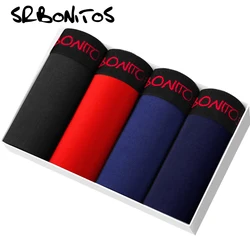 SRBONIOTOS Brand 4 Piece Mens Underware Men Boxer Cotton Underwear Male Boxers Cueca 365 Underpants Men Shorts Panties