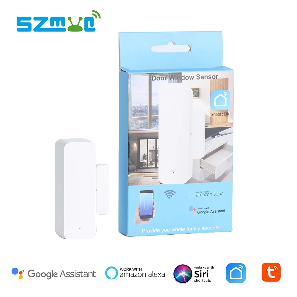 Tuya Smart Wifi Door Sensor Open Closed Detector Smart Home Security Alert Alarm Compatible Alexa Google Assistant Window Sensor