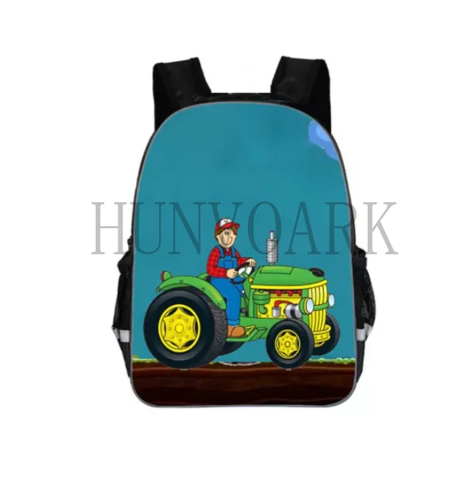 Tractor Children Backpack Beautiful Pattern Bookbag kids Kindergarten Schoolbag Cartoon Lovely Rucksack 11-18 Inch