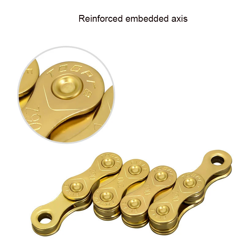 Toopre Road MTB 6 7 8 9 10 11Speed Bicycle Chain Velocidade MTB Chains 116L Gold Missing Link Full Plating Anti-rust Parts