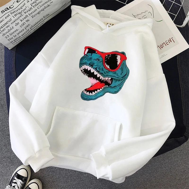 Sudadera con capucha de dinosaurio harajuku, ropa de calle de manga larga, estilo coreano