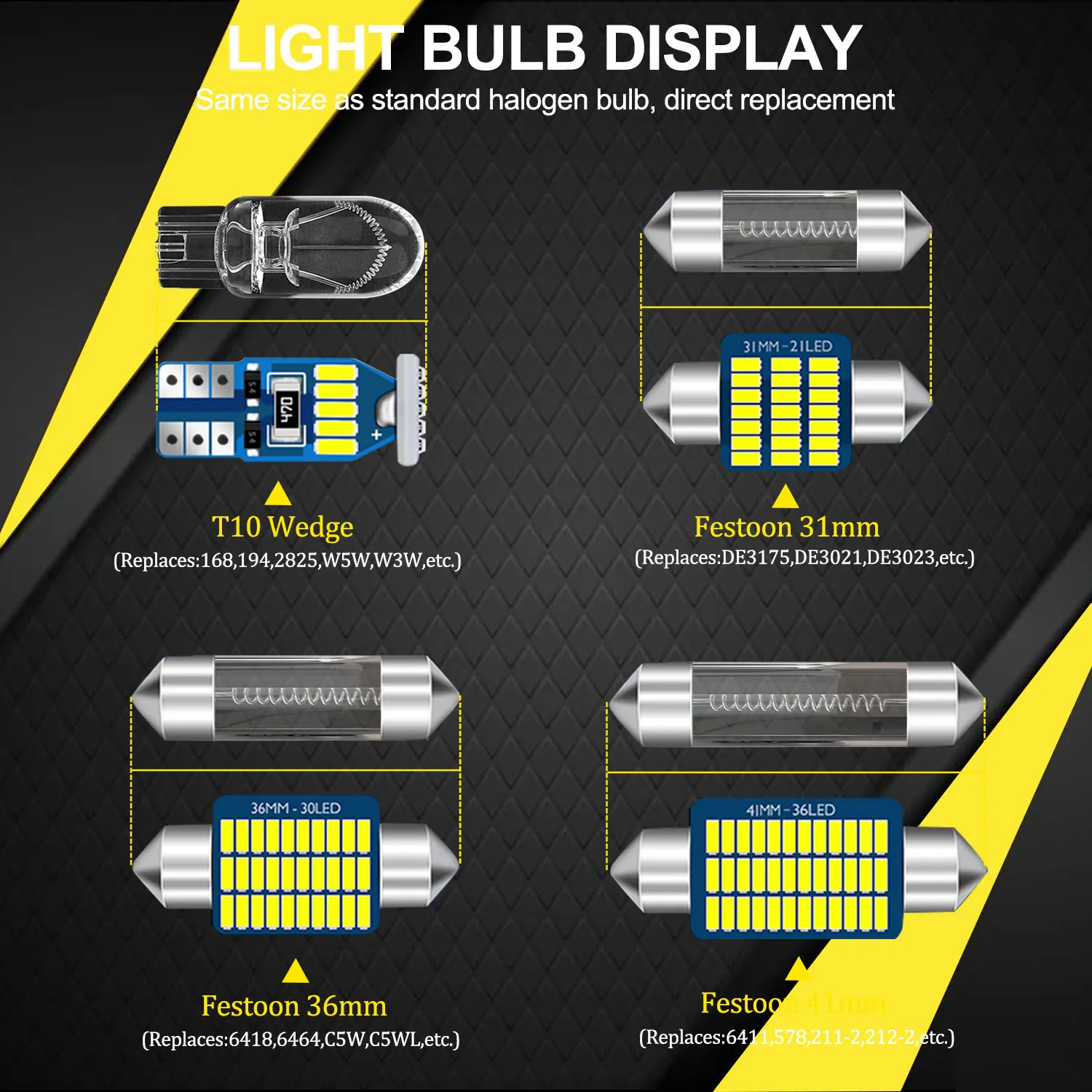 BMTxms 8PCS For Honda Fit Jazz 2006-2008 2009 2010 2011 2012 2013 2014 2015 2016 2017 2018 2020 Accessories LED Trunk Light Bulb