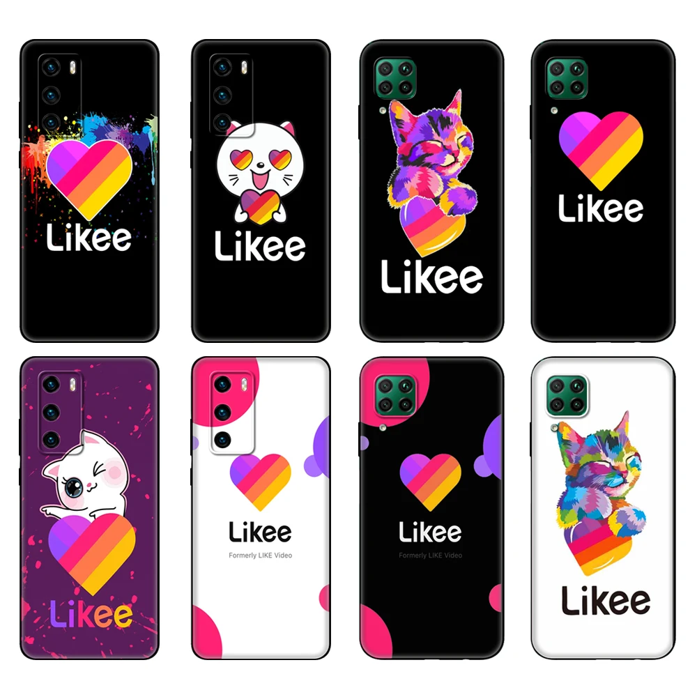 Black tpu Case For Huawei P30 Lite P30 Pro P40 Case For Huawei P40 LITE E P Smart Case Cover Likee Funny cat bear love heart