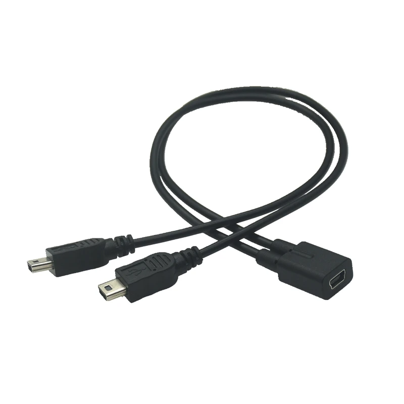 Mini USB 2.0 Female To 2 Mini USB Male General Splitter Y Extension Charger Adapter Cable 30cm Mini USB Splitter Cable