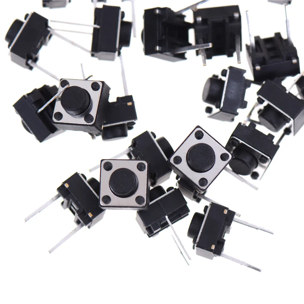 100pcs/lot Mini Micro Momentary Tactile Push Button Switch 2 pins 6*6*5 mm ON/OFF keys button DIP 6x6x5mm