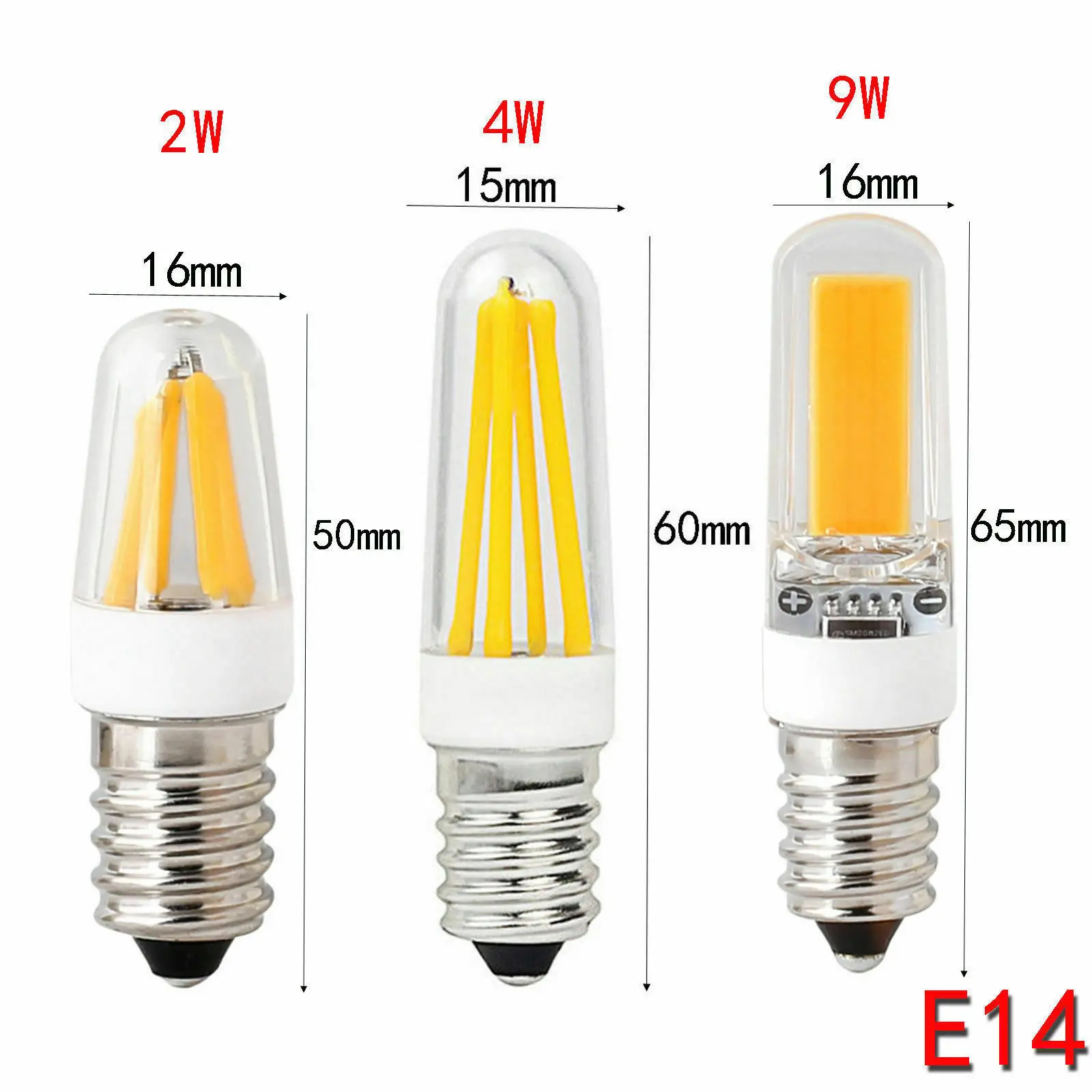 Bombilla LED de cristal de silicona para iluminación de velas, Mini lámpara de filamento de alta potencia, COB, E12, E14, 4W, 8W, 9W, 220V, 110V