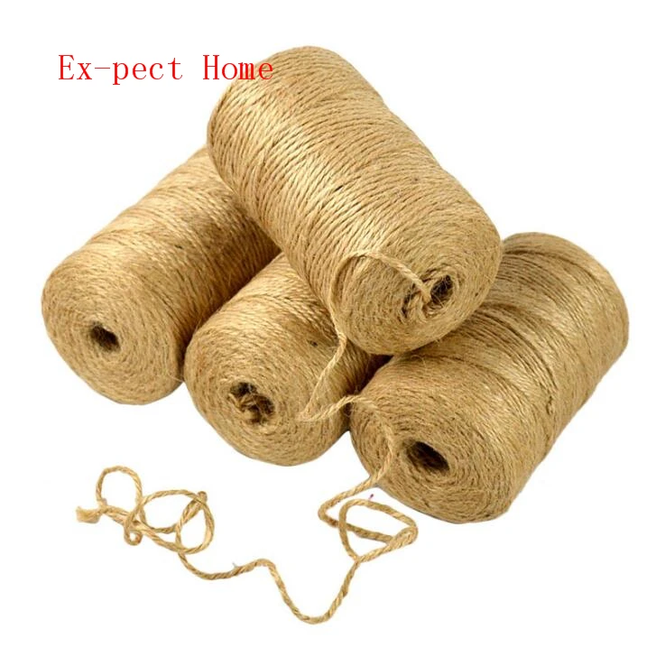 200pcs Natural Jute Twine Burlap String Florists 100m Woven Ropes Wrapping Cords Thread DIY Scrapbooking Craft Decor