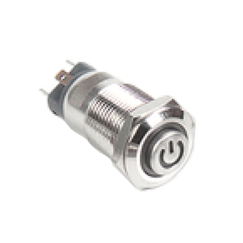 12MM Waterproof Metal Push Button Switch LED Momentary Latching Car Engine Power Symbol Switch 5V 12V 24V 220V