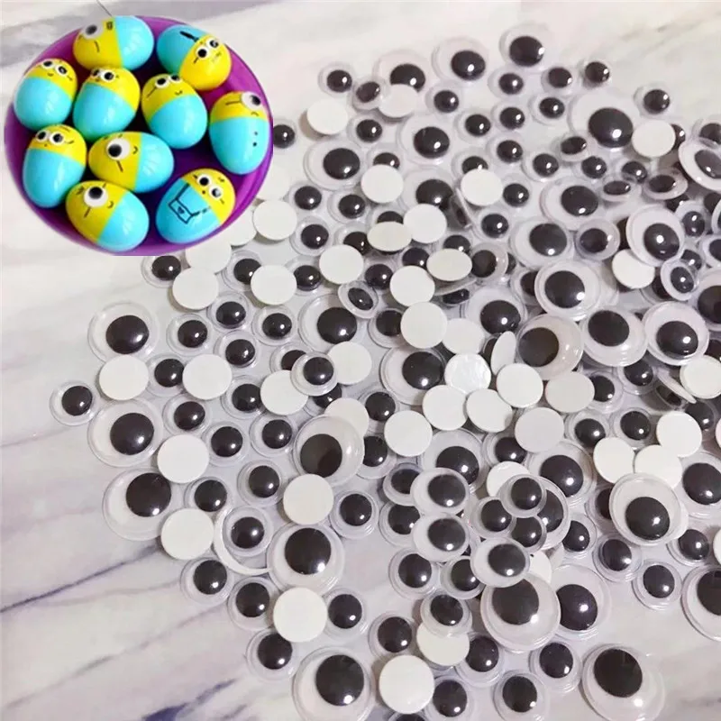 200Pcs Self Adhesive Eyes Sticker 6/8/10/12/15mm Mixed for Toys Dolls DIY Accessory Eyeball for Scrapbook