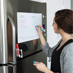 Magnetic Whiteboard Fridge Magnets Dry Wipe Message Board Marker Pen Writing Record Remind Memo for Kids Kitchen Accessories