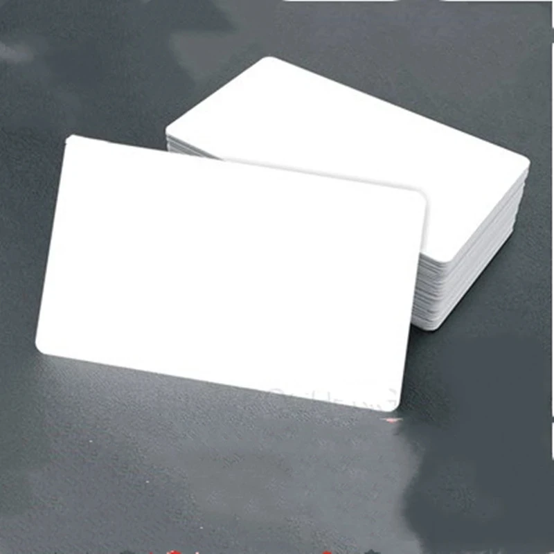 100 pcs/lot Pvc White Blank Business Card 0.38mm thick Matte Waterproof handwriting Double sided Message postcards Customized