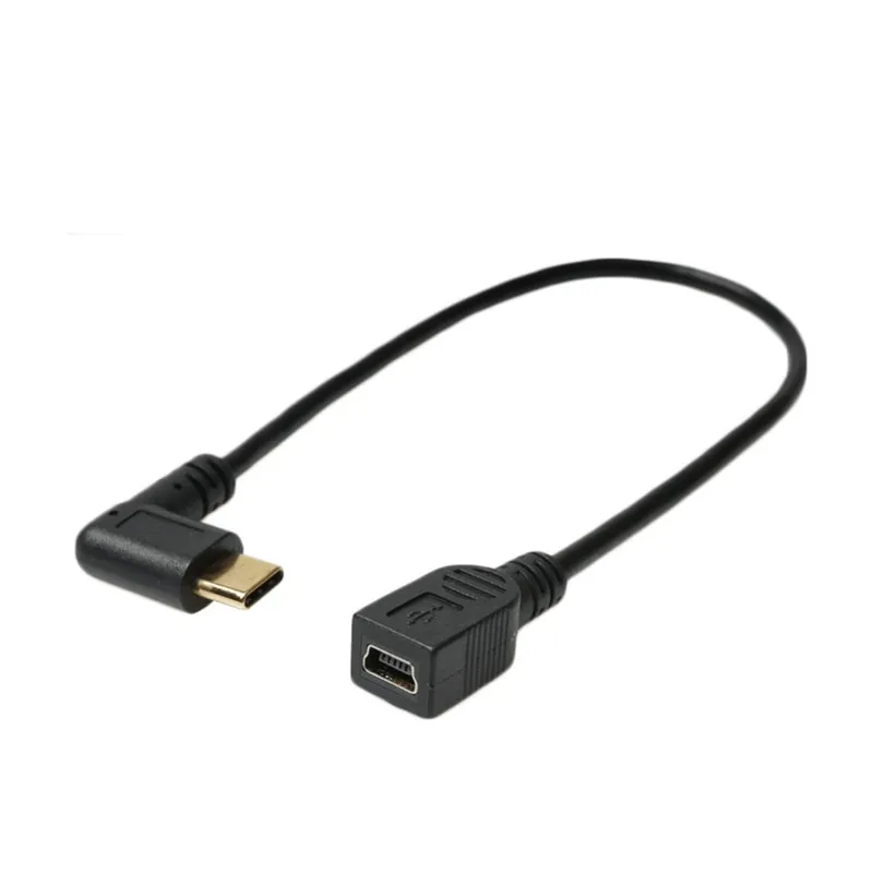 Кабель-переходник Micro USB/USB-C, Mini USB/USB-C, 25 см, угловой, для передачи данных, зарядки