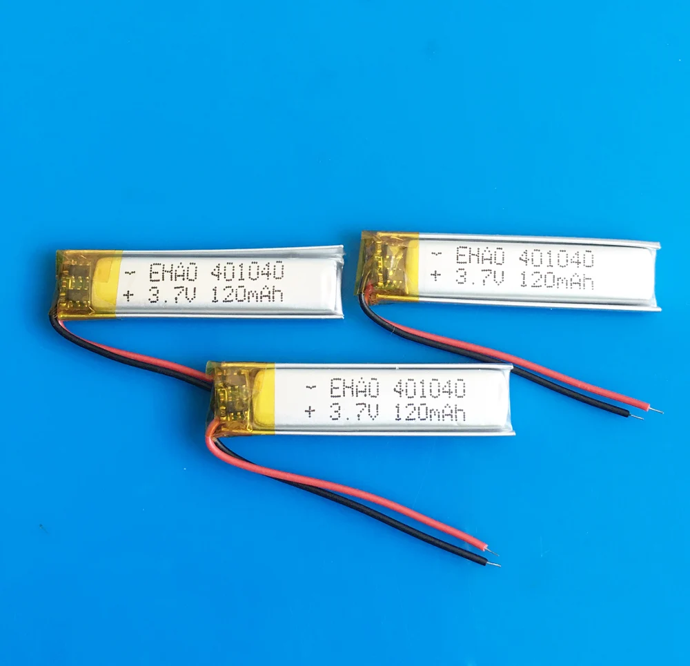 3 x pcs 3.7V 120mAh Lipo Rechargeable Battery 401040 For MP3 GPS Bluetooth Headset video pen Recorder Bracelet Led Light