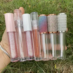 10/30/50pcs Empty 7.8ML Lipgloss Tubes Round Transparent Lip Gloss Tubes With Wand Empty Lip Gloss Tubes Clear Ship From USA