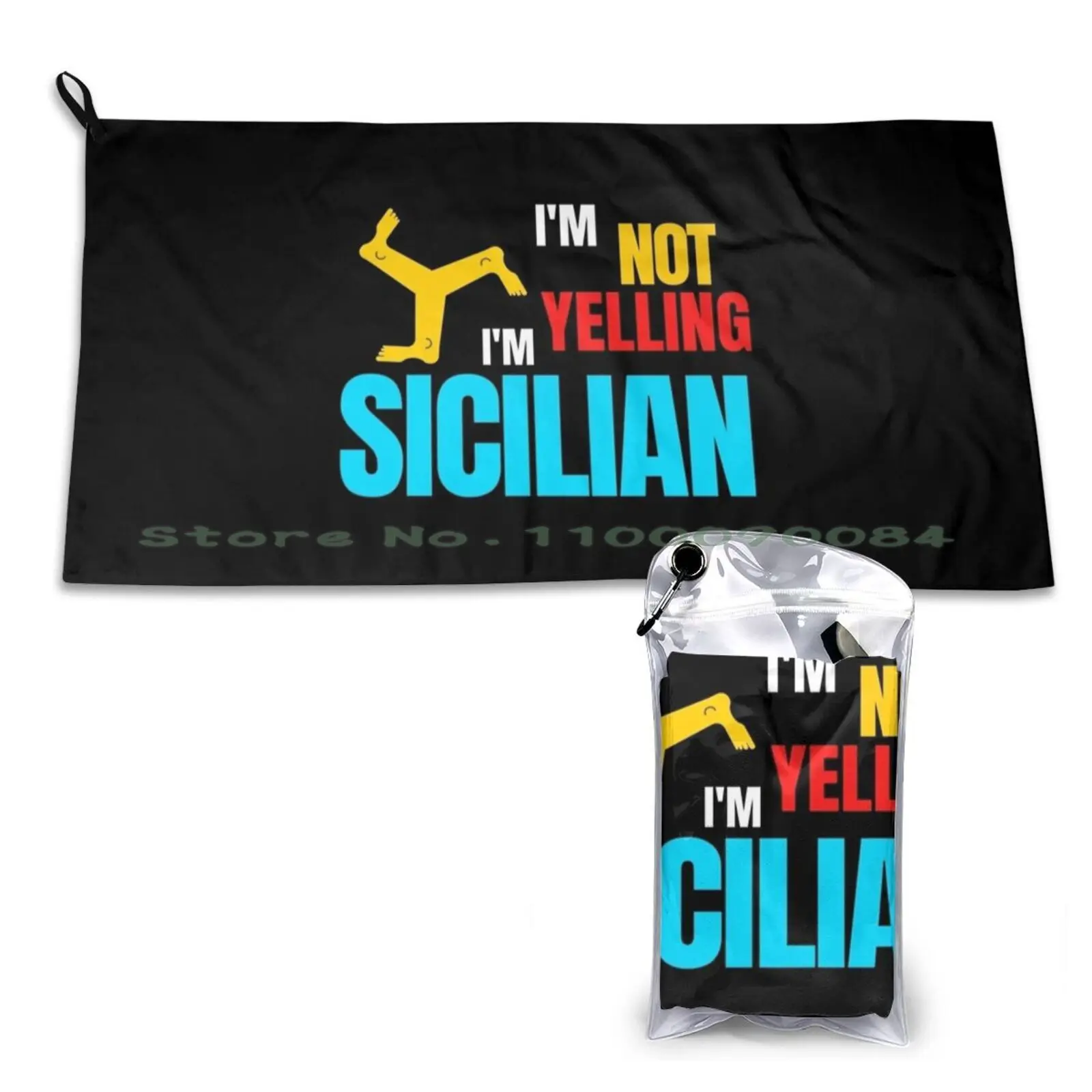 I'm Not Yelling , I'm Sicilian Quick Dry Towel Gym Sports Bath Portable Badr Hari Badr Army Kick Boxing Glorykickb Soft