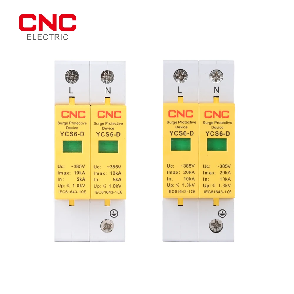 CNC YCS6-D AC SPD 2P House Surge Protector protection Protective Low-voltage Arrester Device 385V 5-10kA 10-20kA