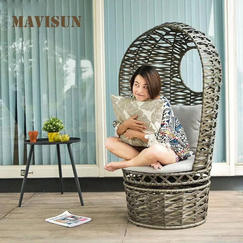 Balcony Rotating Bird's Nest Rattan Chair Adult Indoor Single Bedroom Swivel Hanging Lazy Simple Leisure Chair