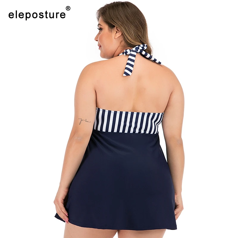 2022 New Plus Size Swimwear One Piece Swimsuit Women Bathing Suit Skirt Vintage Retro Large Size Swimming Suit Summer Beach Wear