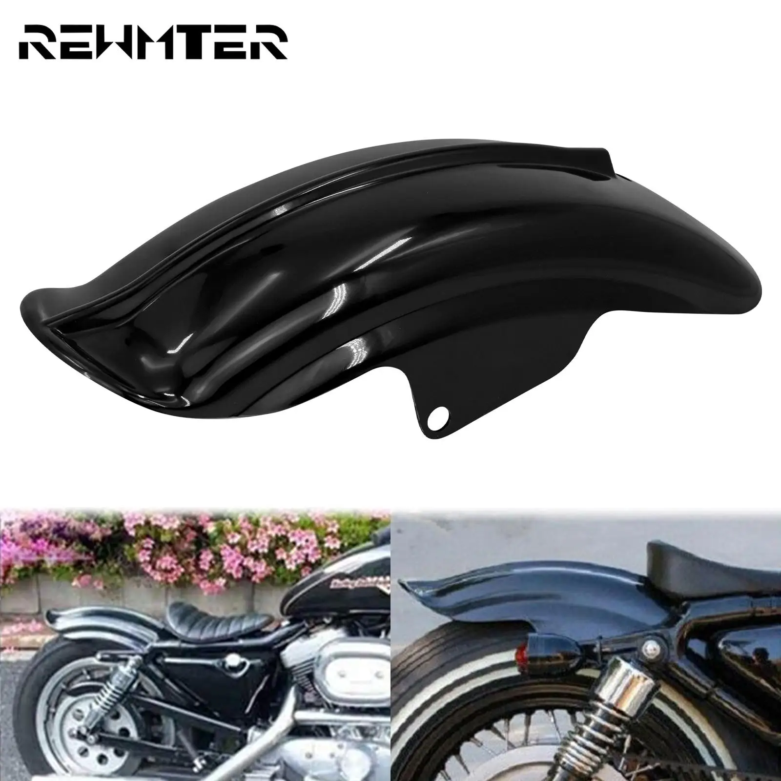 

Motorcycle ABS Rear Mudguard Fender Black For Harley Sportster 883 1200 XL Cafe Racer Bobber Chopper Roadster Custom Police