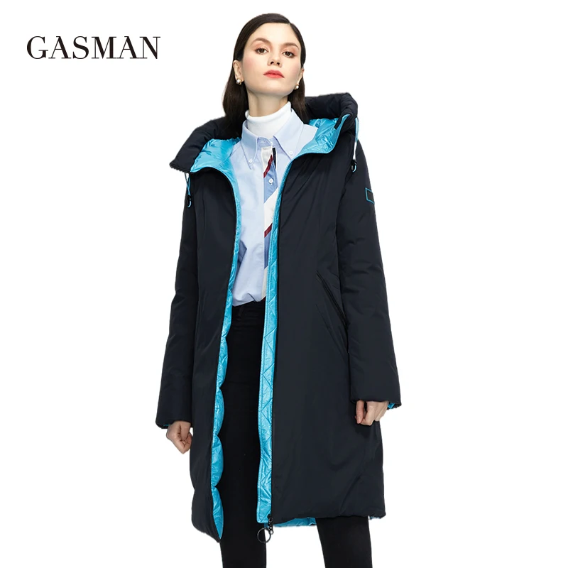 GASMAN-chaqueta con capucha para mujer, abrigo largo y grueso, Parka informal de alta calidad, para invierno, 2022