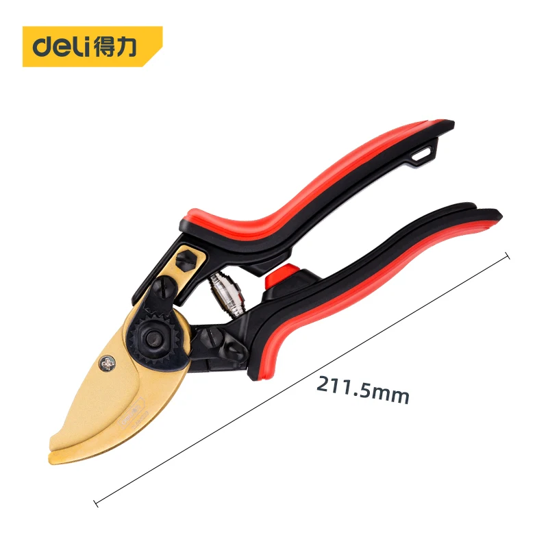 

deli Garden Steel Pruning Shears Home Fruit Tree Potted Greening Durable Labor-saving Tools Orchard Home Gardening Pruning