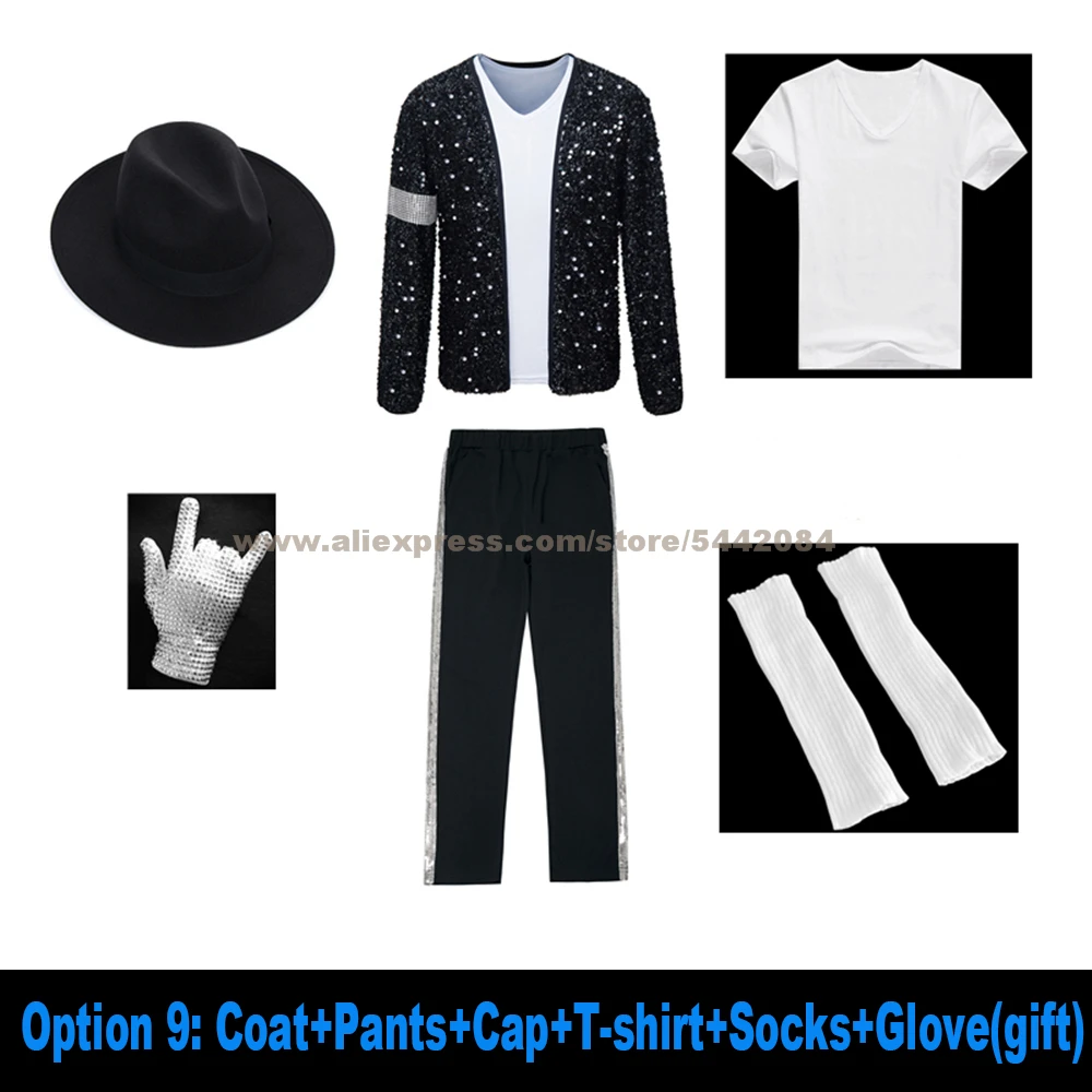 Michael Jackson Cosplay Kostuum Imitatie Kleding Kinderen Performance Kleding Mannen Vrouwen Mj Dancing Party Prop - afbeelding 1