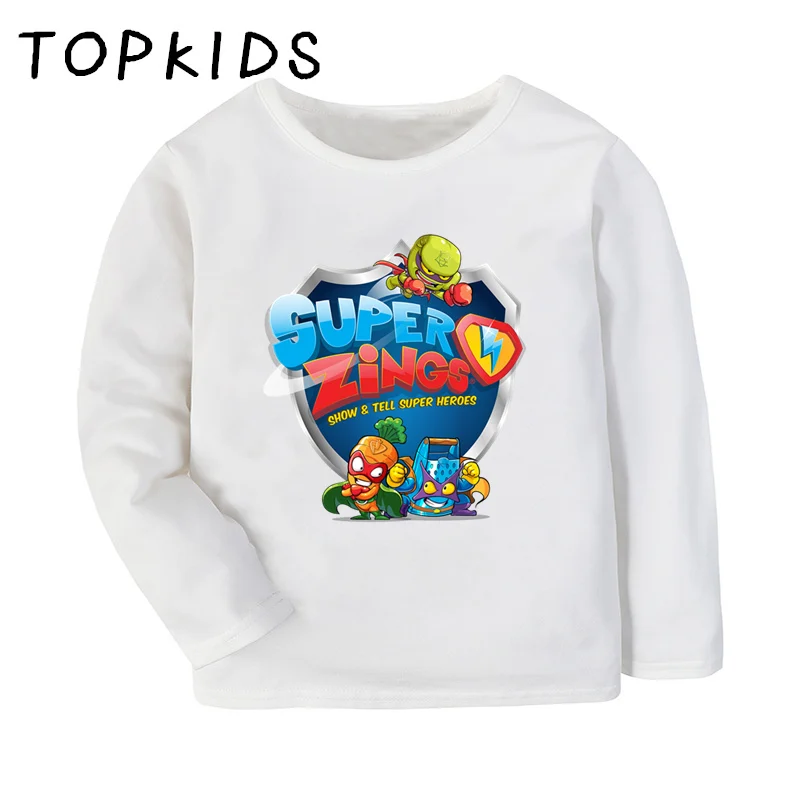 

2021 Kids Los Super Zings Series 4 Cartoon T-shirt Children Piano Funny Tops Clothes Baby Boys Girls Long Sleeve T shirt,LKP5358