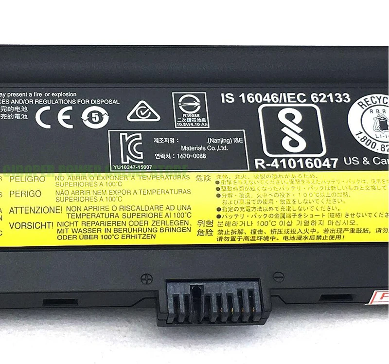 بطارية كمبيوتر محمول أصلية CP SB10H45071 00NY486 10.8V/48WH/4400mAh لـ L560 L570 SB10H45073 SB10H45074 SB10H45071 00NY489 00NY488