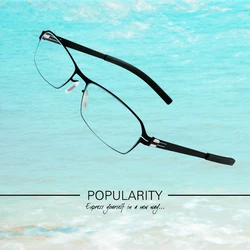 Ultralight Screwless Square Glasses Frame Men Reading Eyeglasses Black Cool Style Germany Brand Design Stainless Steel Metal