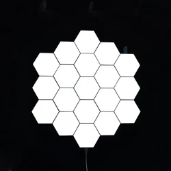 Modern Hexagon Simple White Touch Wall Lamp,Fancy Indoor Lighting,Desk Table Led Night Light for Room Iiving Bedroom Decoration