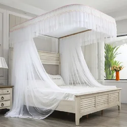 New U-shaped track guide rail mosquito net household thickened and densified, easy to disassemble wash No Bracket 2.0m bed