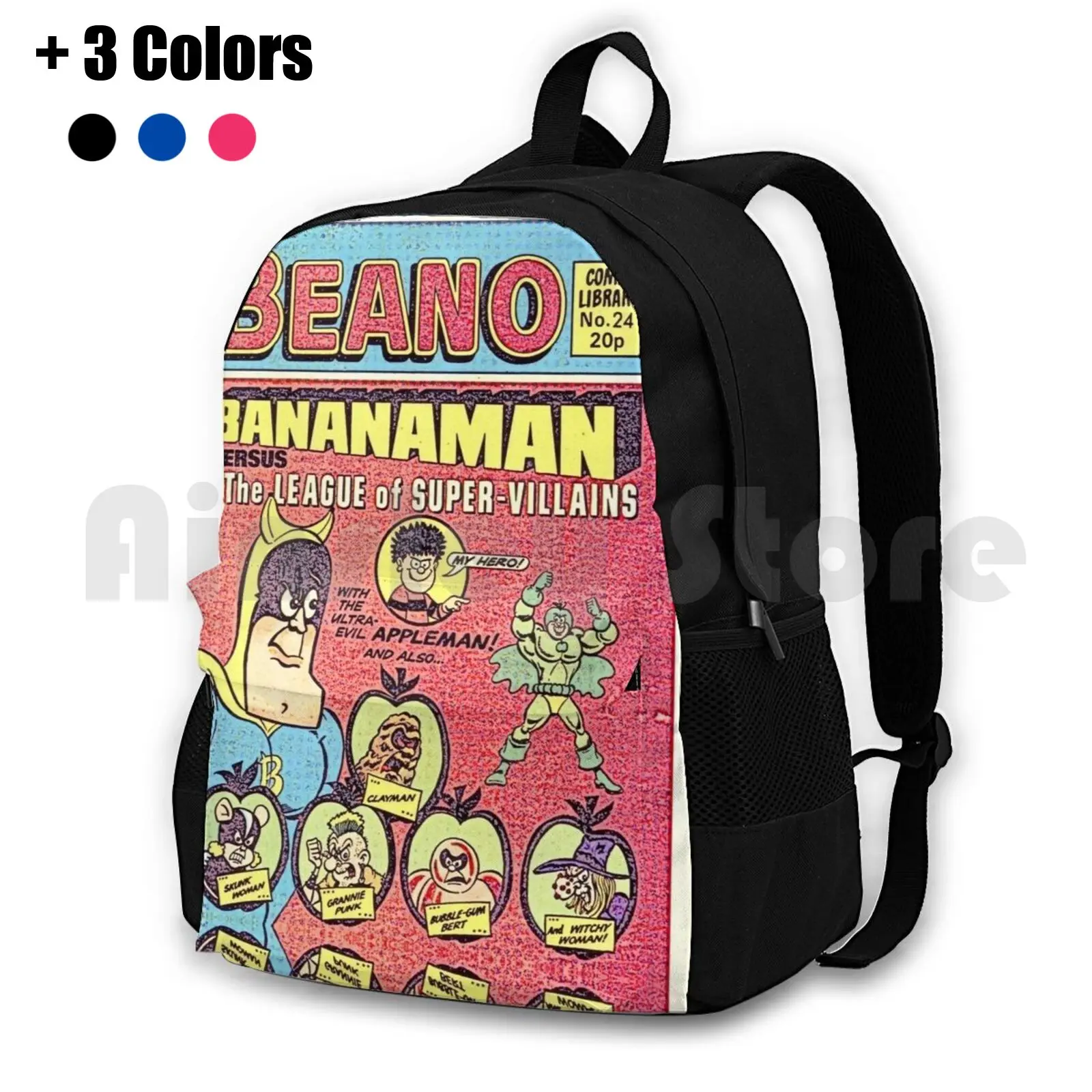 

Banana Beano Bams Outdoor Hiking Backpack Riding Climbing Sports Bag Pop Cartoon Animation Kids Children Comic Sketch British