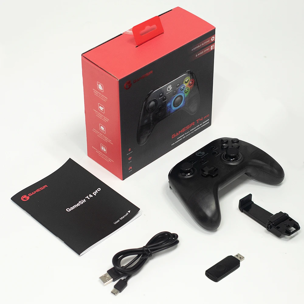 GameSir T4 Pro 2.4G Di Động Không Dây Bộ Điều Khiển Tay Cầm Chơi Game Bluetooth Với Con Quay 6 Trục Cho Nintendo Switch Android iPhone máy Tính Cần Điều Khiển