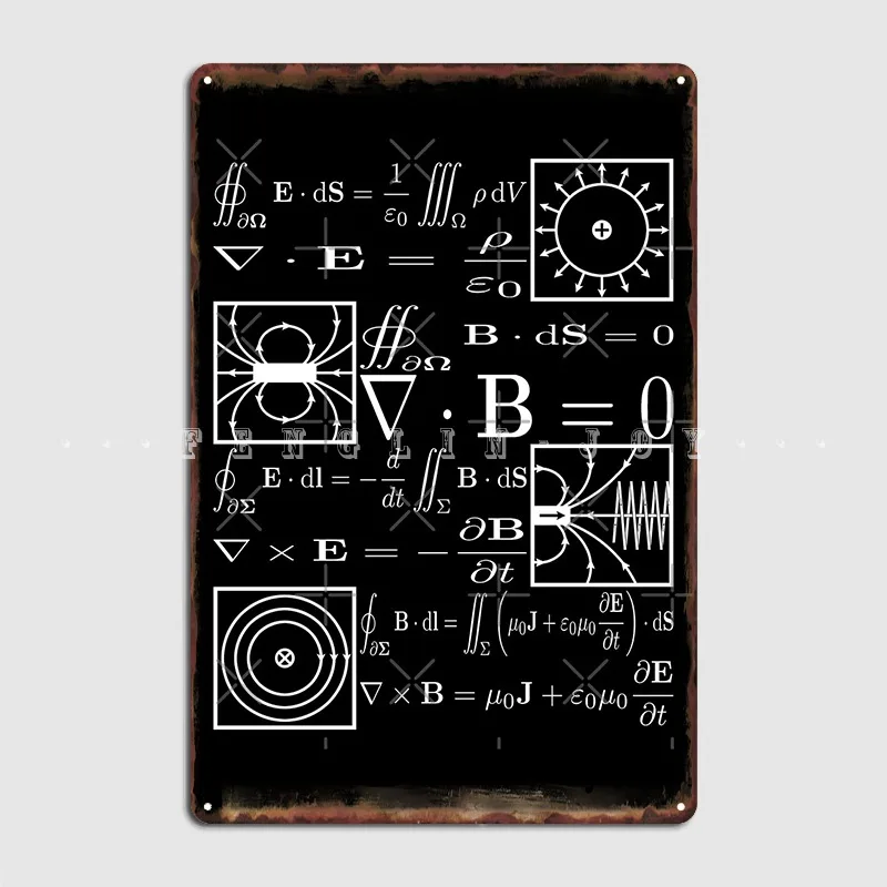 Maxwell's Equations Poster Metal Plaque Cinema Living Room Pub Garage Decoration Garage Decoration Tin Sign Posters